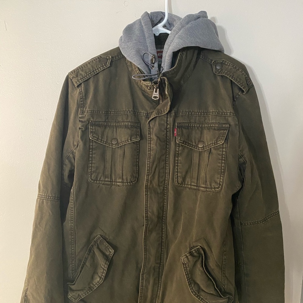Levi Green military hood lined Jacket